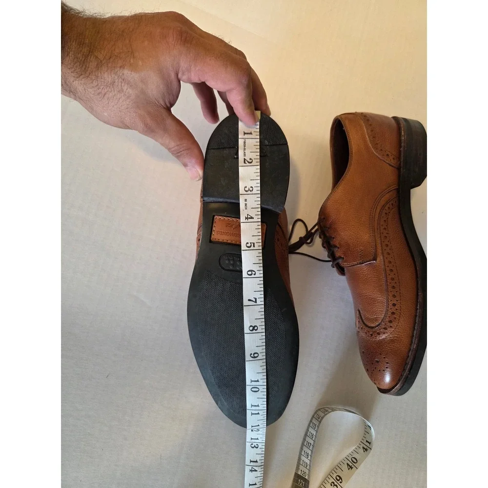 Allen Edmonds Port Washington Pebble Grain Leather Wingtip Brogue Shoes Brown